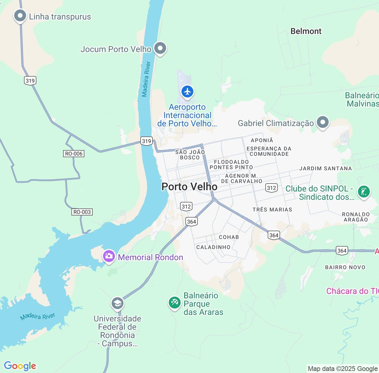 Map image for Intellectual Property Lawyers in Porto Velho and Rondônia IP firms at coordinates  ; .