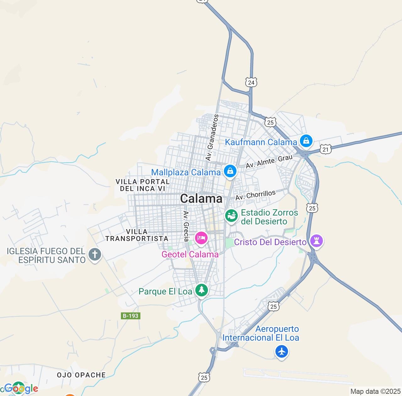 Map image for Intellectual Property Lawyers in Calama and Antofagasta IP firms at coordinates  ; .