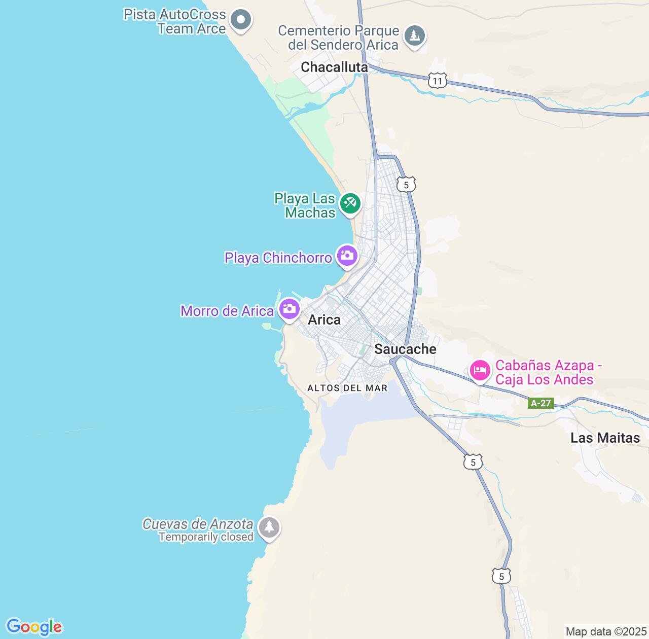 Map image for Intellectual Property Lawyers in Arica and Arica y Parinacota Region IP firms at coordinates  ; .