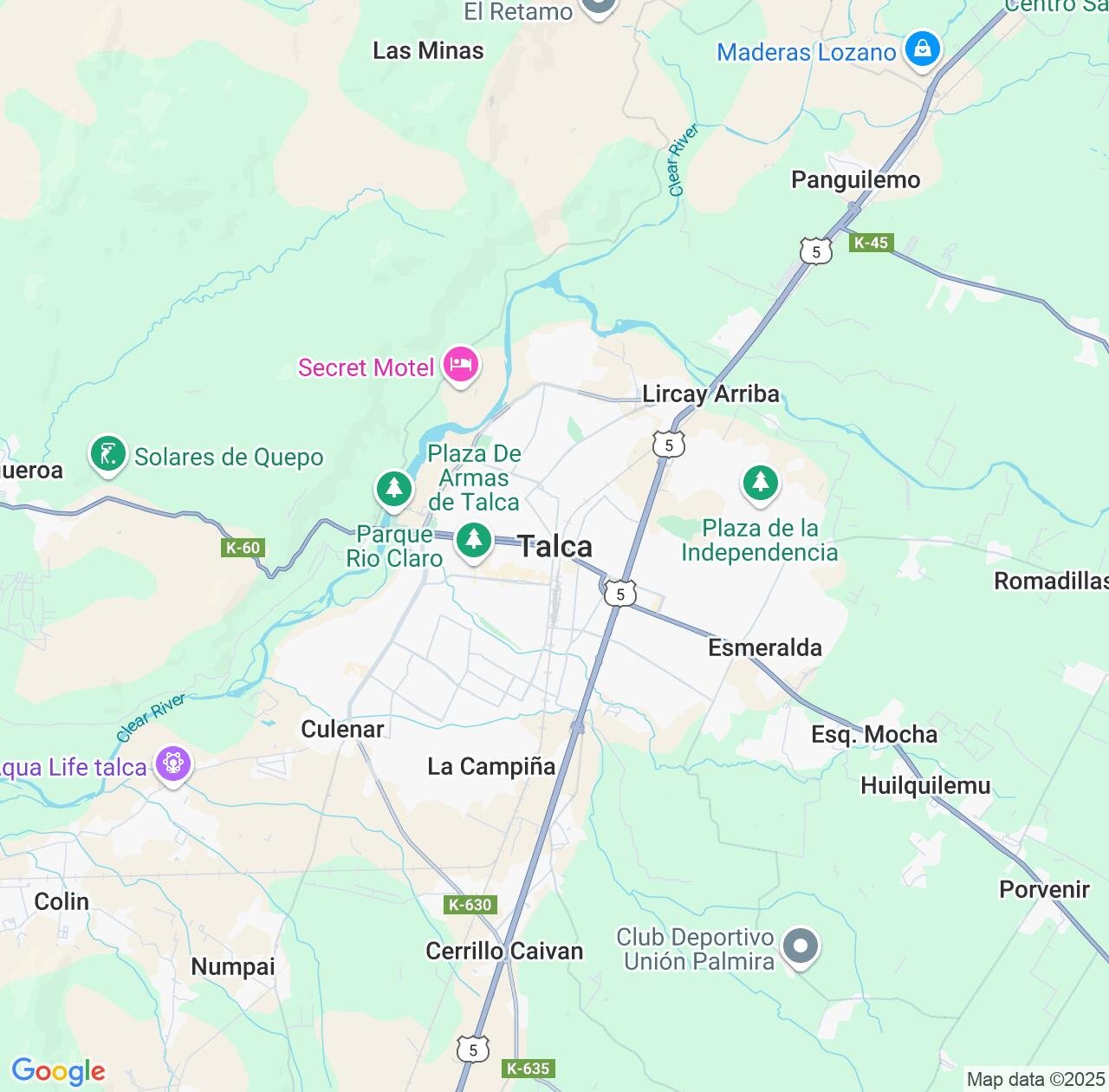 Map image for Intellectual Property Lawyers in Talca and Maule Region IP firms at coordinates  ; .