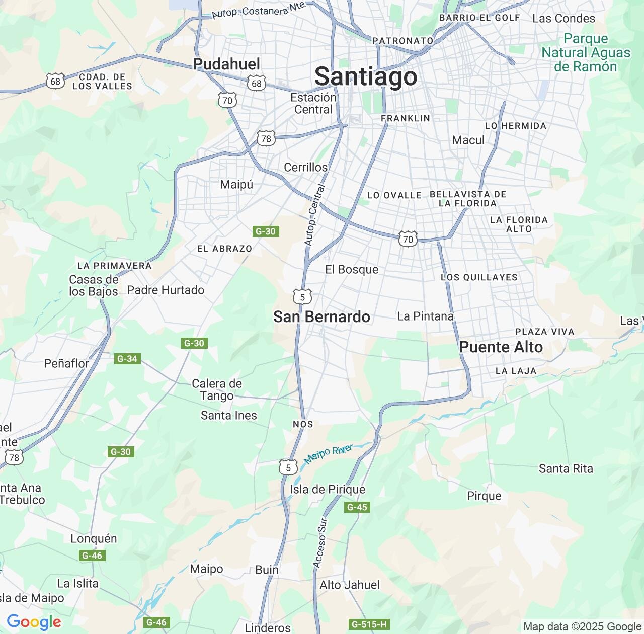 Map image for Intellectual Property Lawyers in San Bernardo and Santiago Metropolitan IP firms at coordinates  ; .