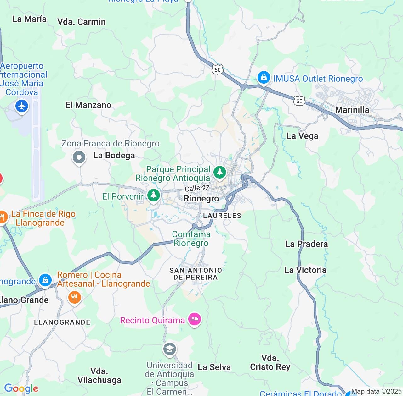 Map image for Intellectual Property Lawyers in Rionegro and Antioquia IP firms at coordinates  ; .