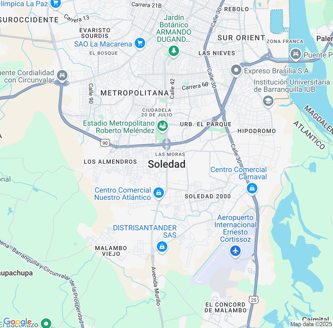 Map image for Intellectual Property Lawyers in Soledad and Atlántico IP firms at coordinates  ; .