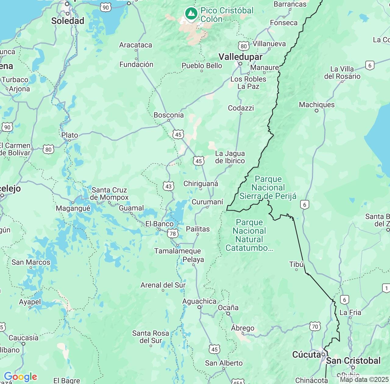 Map image for Intellectual Property Lawyers in Cesar Department and Colombia IP firms at coordinates  ; .