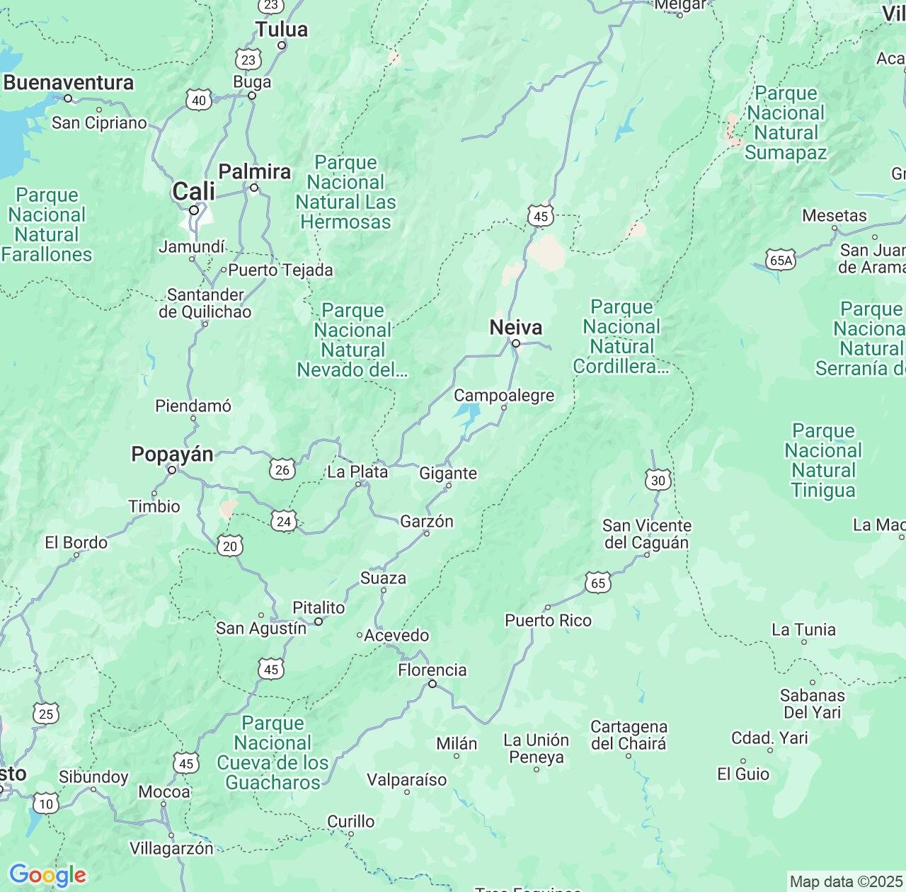 Map image for Intellectual Property Lawyers in Huila Department and Colombia IP firms at coordinates  ; .