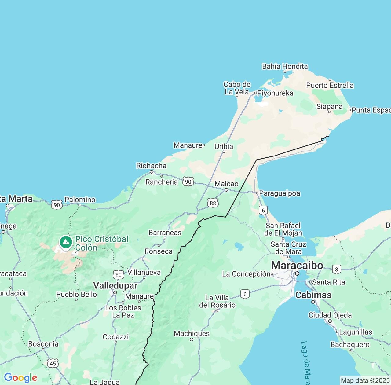 Map image for Intellectual Property Lawyers in La Guajira Department and Colombia IP firms at coordinates  ; .