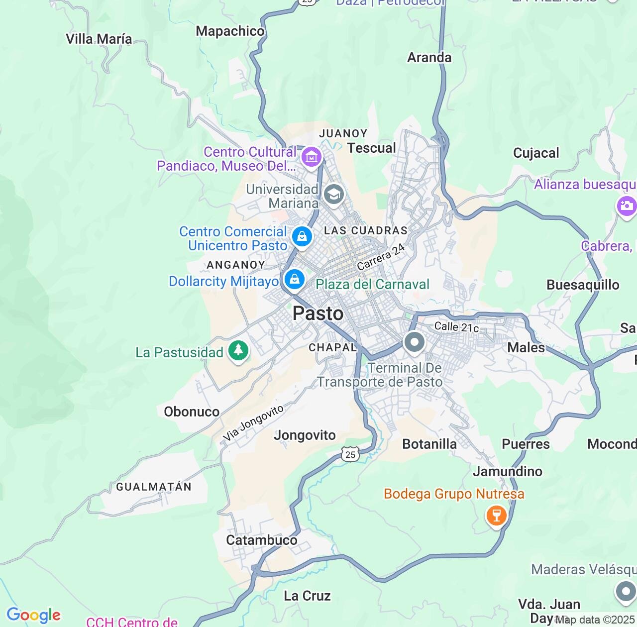Map image for Intellectual Property Lawyers in Pasto and Nariño IP firms at coordinates  ; .