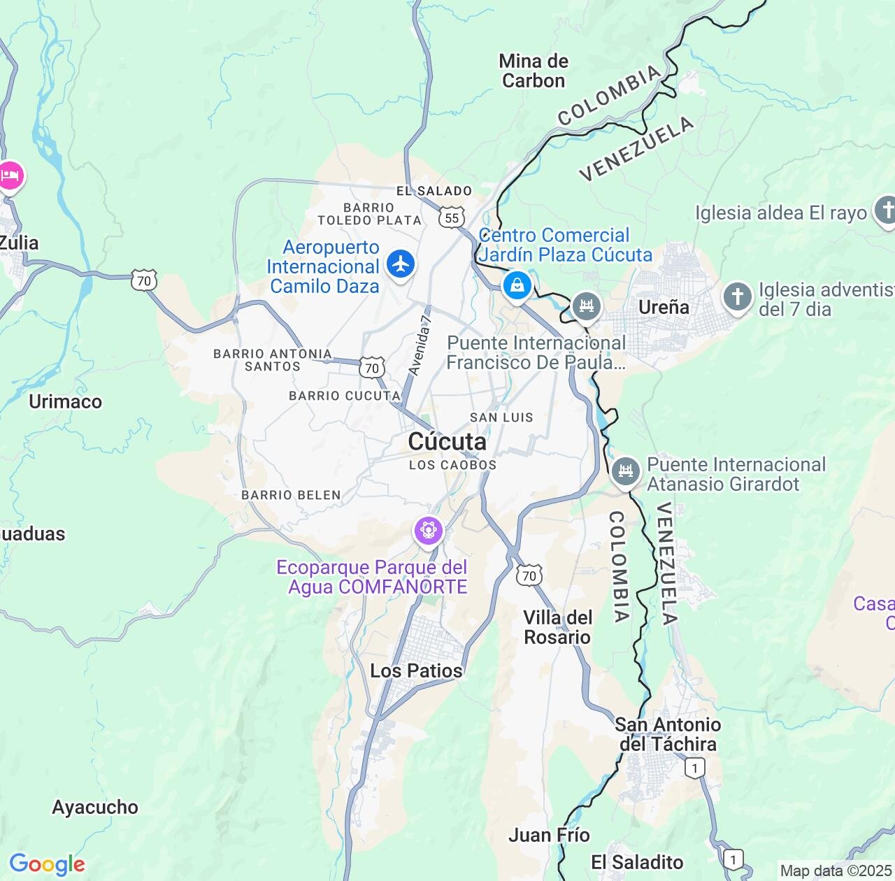 Map image for Intellectual Property Lawyers in Cucuta and Norte de Santander Department IP firms at coordinates  ; .