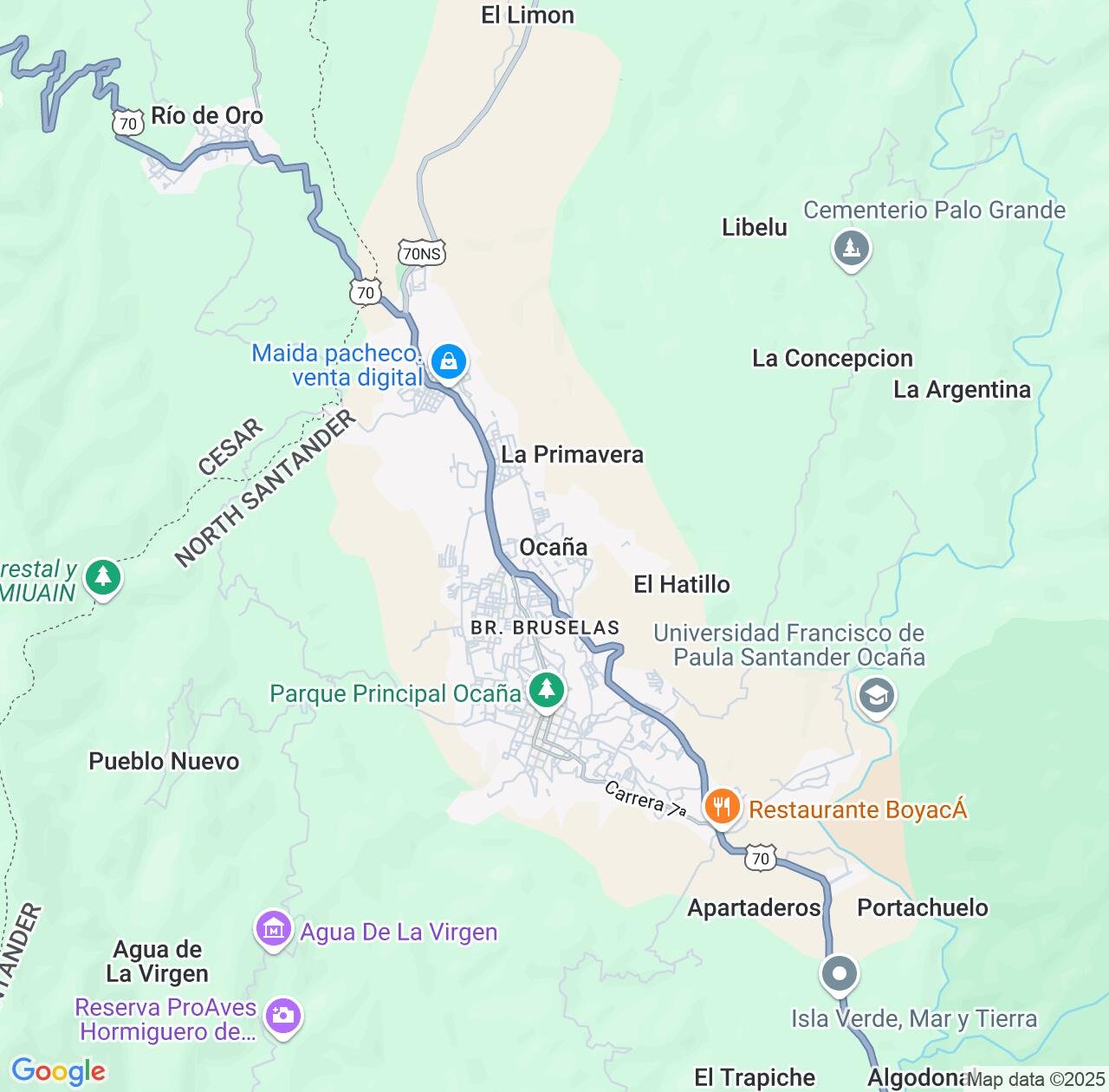 Map image for Intellectual Property Lawyers in Ocana and Norte de Santander Department IP firms at coordinates  ; .