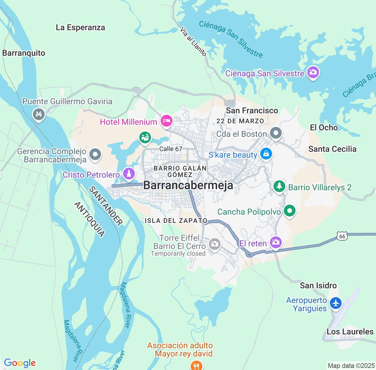 Map image for Intellectual Property Lawyers in Barrancabermeja and Santander Department IP firms at coordinates  ; .