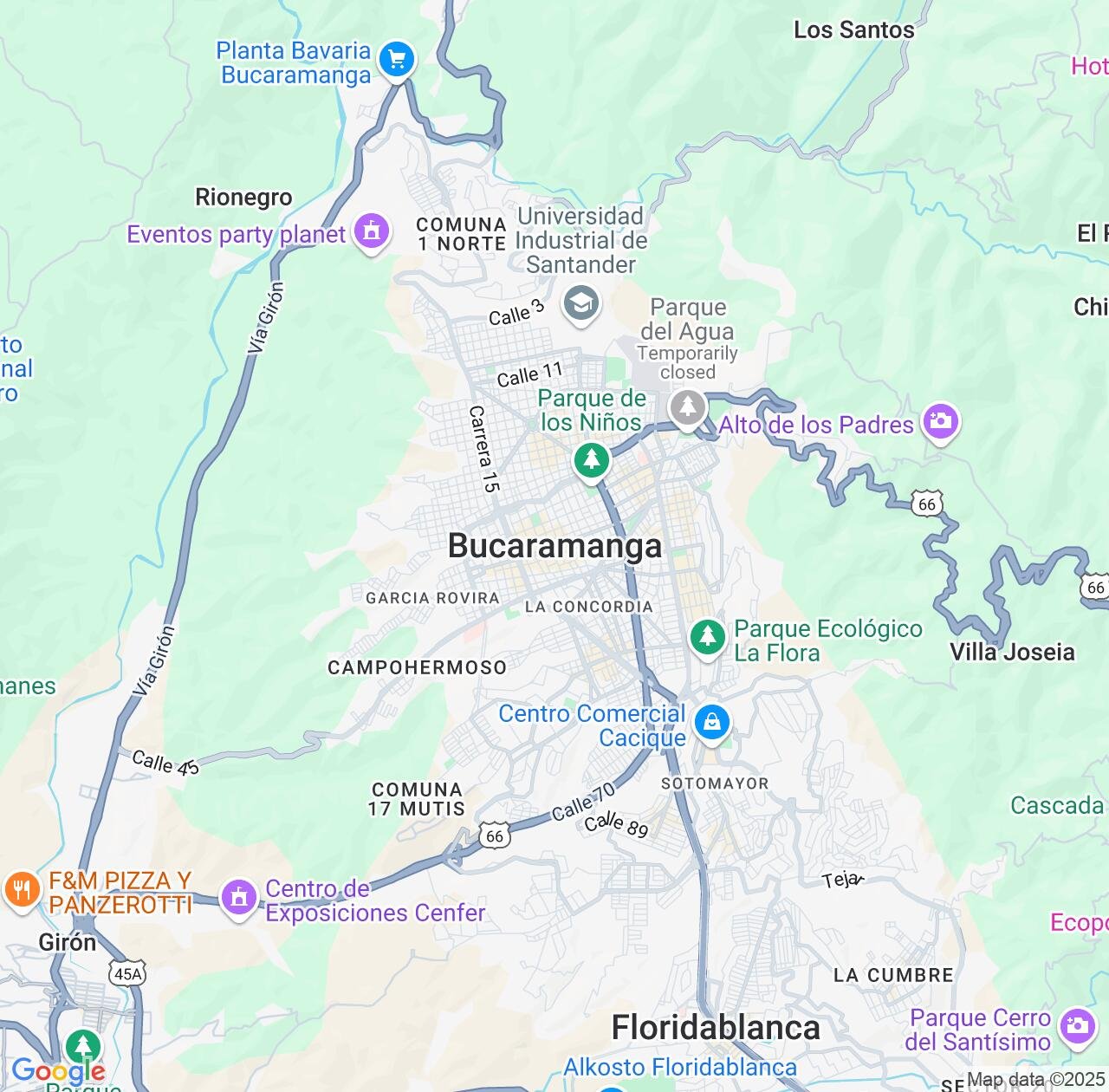 Map image for Intellectual Property Lawyers in Bucaramanga and Santander Department IP firms at coordinates  ; .