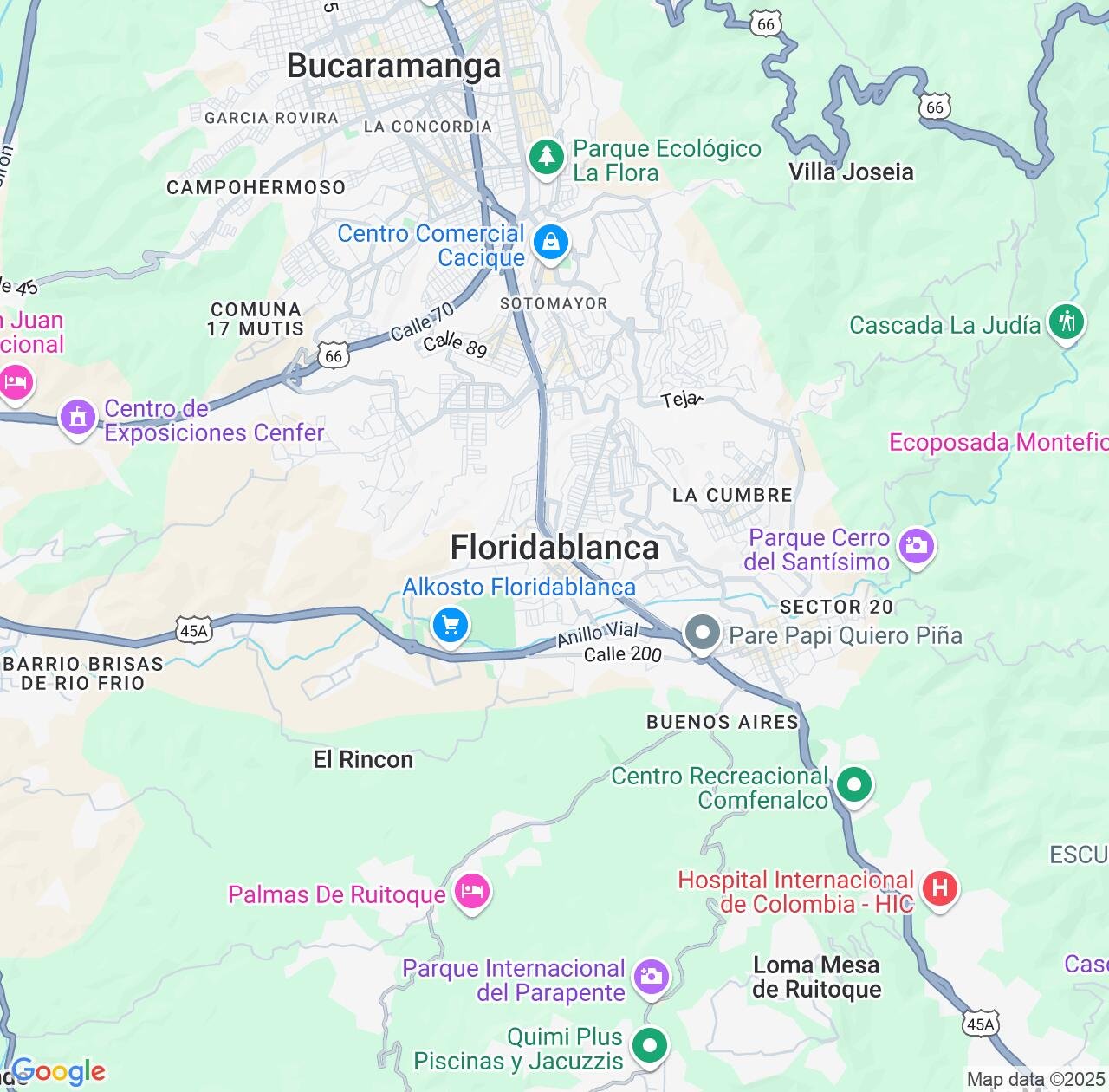 Map image for Intellectual Property Lawyers in Floridablanca and Santander Department IP firms at coordinates  ; .