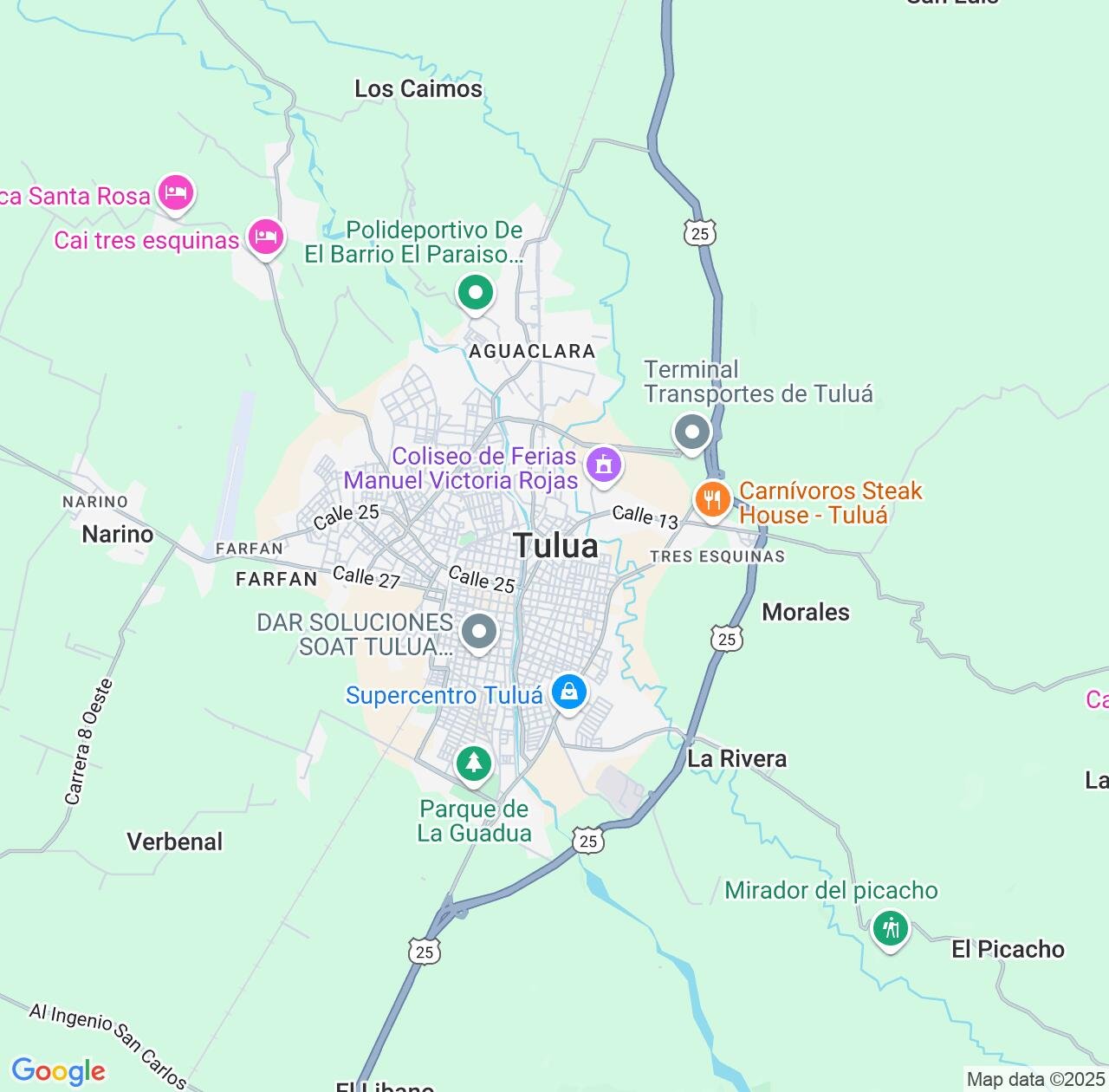 Map image for Intellectual Property Lawyers in Tulua and Valle del Cauca Department IP firms at coordinates  ; .