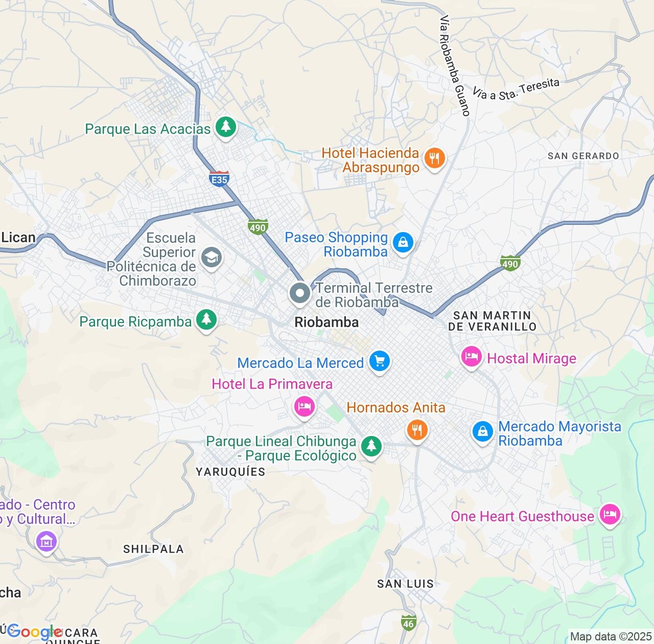 Map image for Intellectual Property Lawyers in Riobamba and Chimborazo Province IP firms at coordinates  ; .