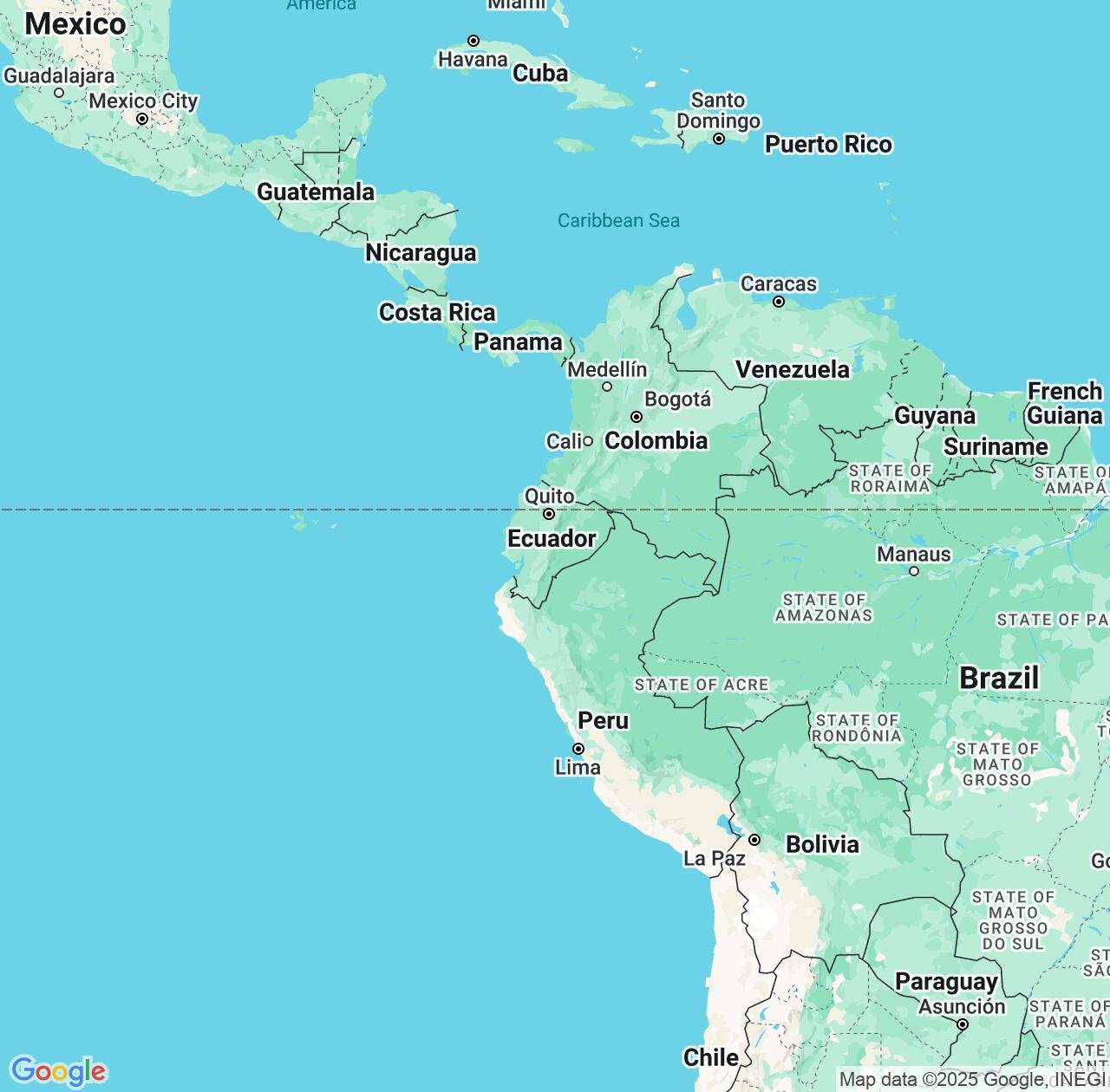 Map image for Intellectual Property Lawyers in Ecuador and South America IP firms at coordinates  ; .