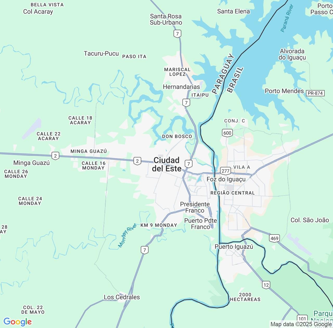 Map image for Intellectual Property Lawyers in Ciudad del Este and Alto Paraná Department IP firms at coordinates  ; .
