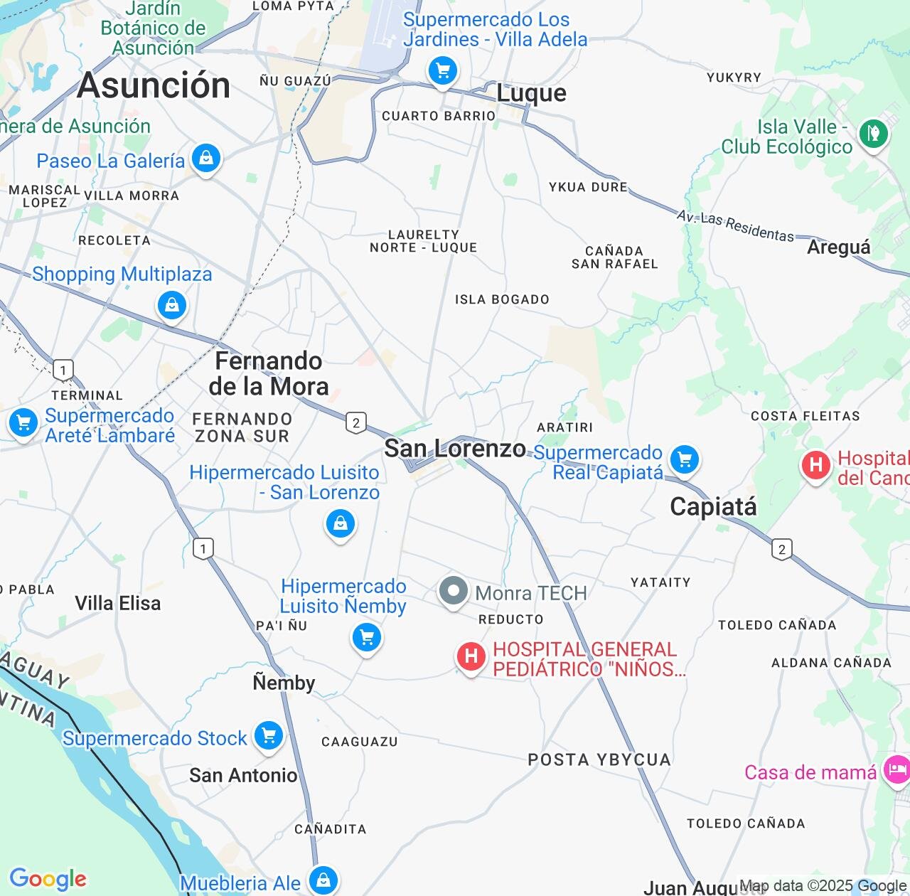 Map image for Intellectual Property Lawyers in San Lorenzo and Central Department IP firms at coordinates  ; .