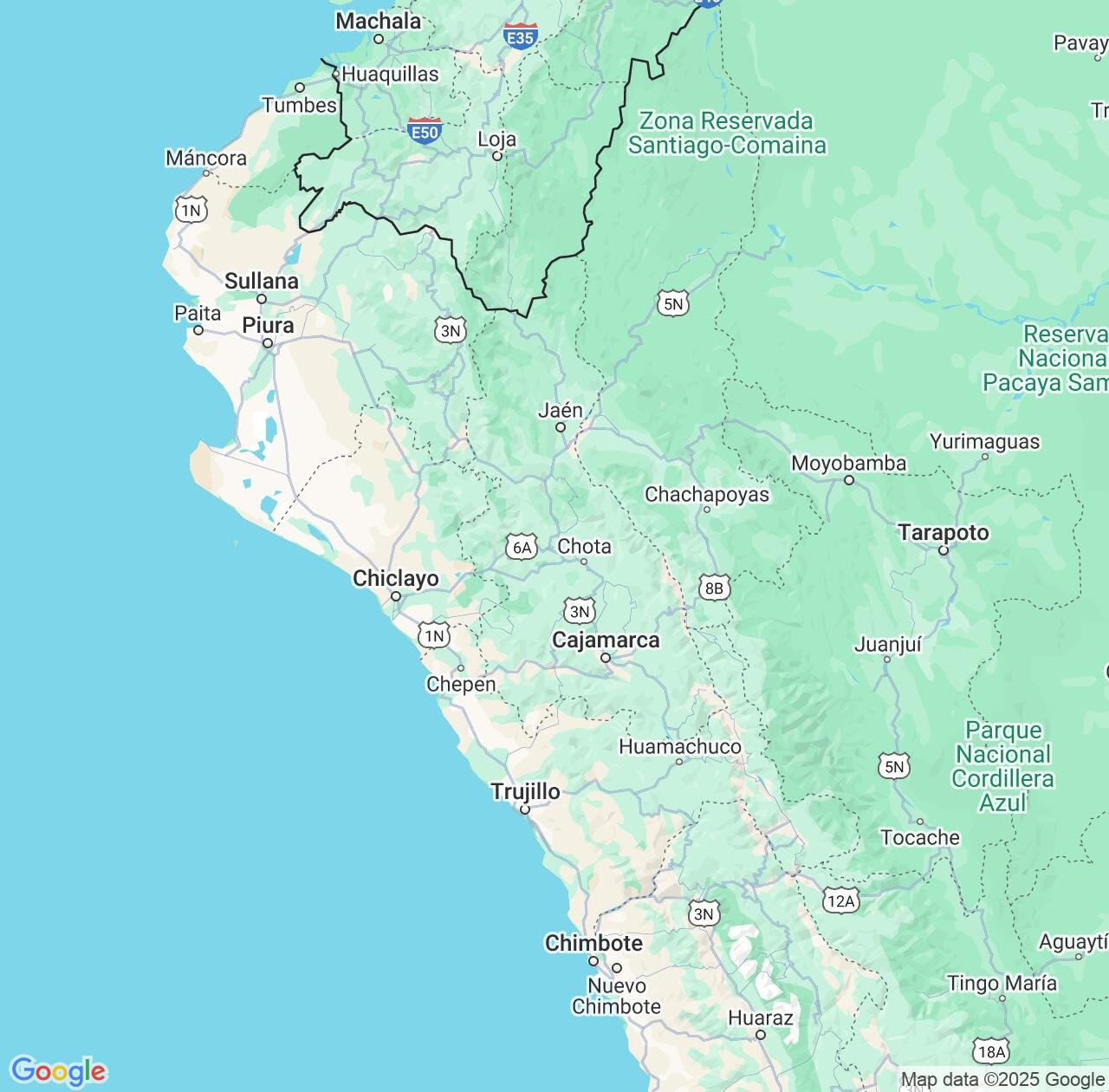Map image for Intellectual Property Lawyers in Cajamarca Department and Peru IP firms at coordinates  ; .