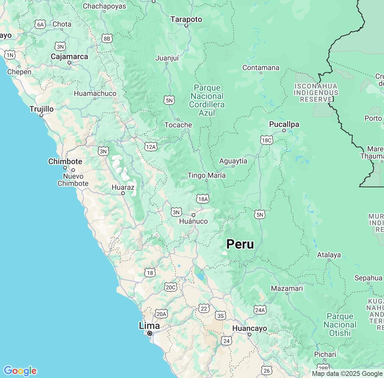 Map image for Intellectual Property Lawyers in Huánuco Department and Peru IP firms at coordinates  ; .