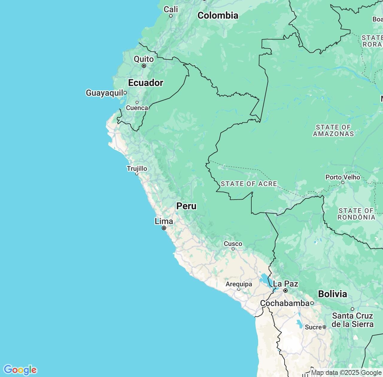 Map image for Intellectual Property Lawyers in Peru and South America IP firms at coordinates  ; .