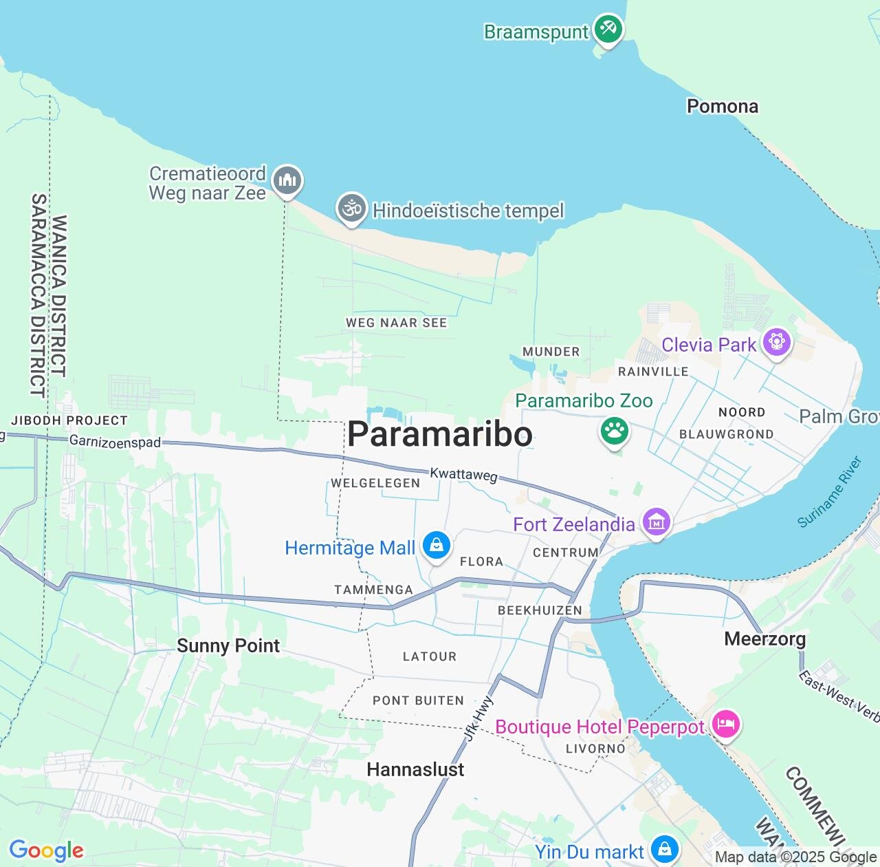 Map image for Intellectual Property Lawyers in Paramaribo and Paramaribo District IP firms at coordinates  ; .