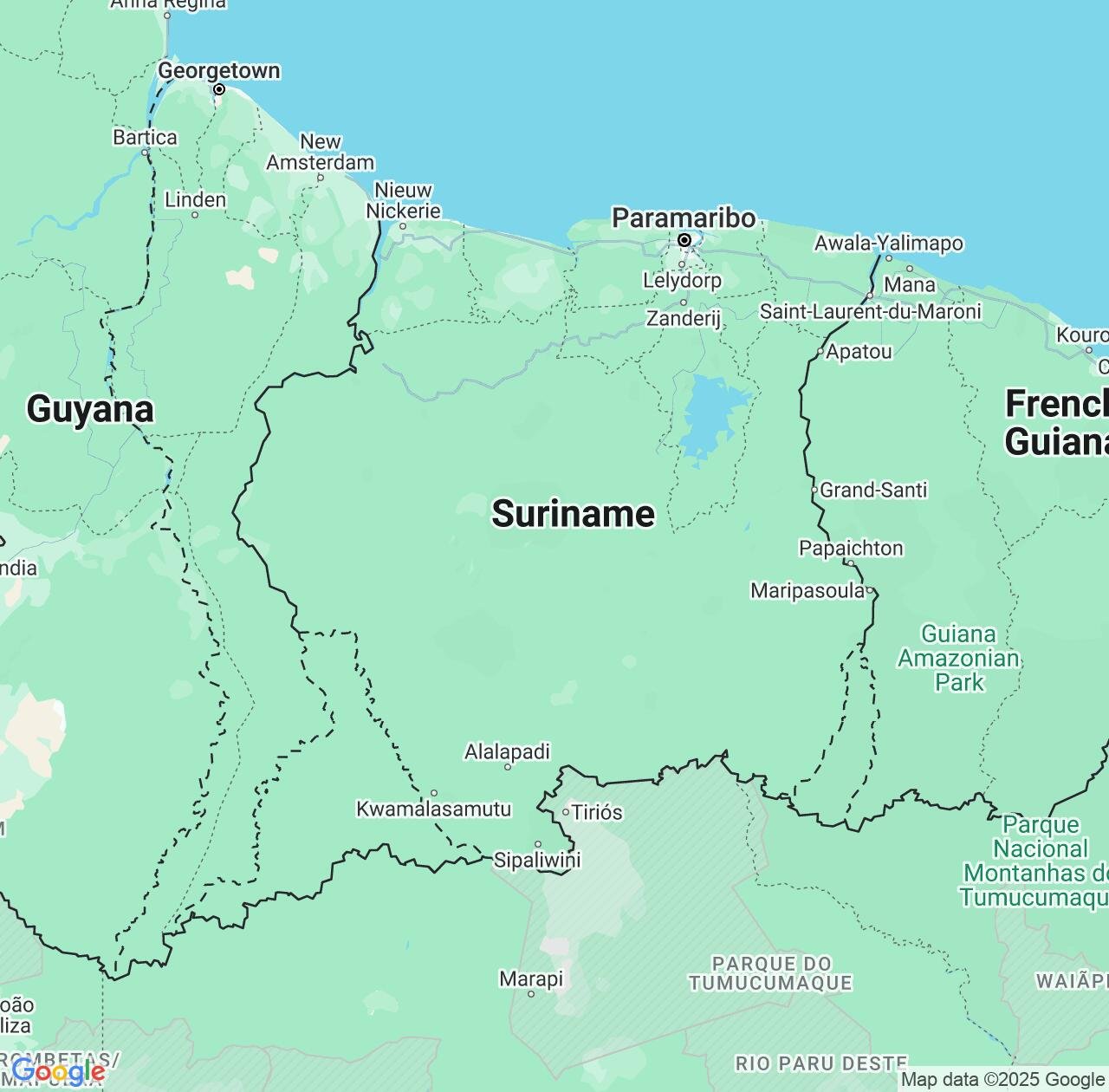 Map image for Intellectual Property Lawyers in Suriname and South America IP firms at coordinates  ; .