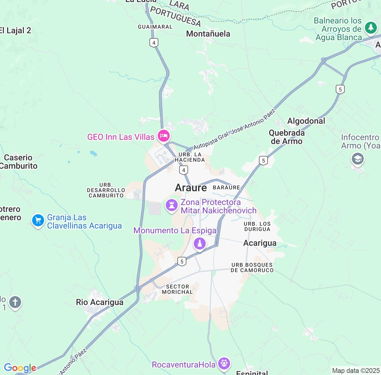Map image for Intellectual Property Lawyers in Araure and Portuguesa IP firms at coordinates  ; .