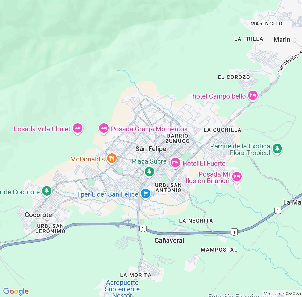 Map image for Intellectual Property Lawyers in San Felipe and Yaracuy IP firms at coordinates  ; .